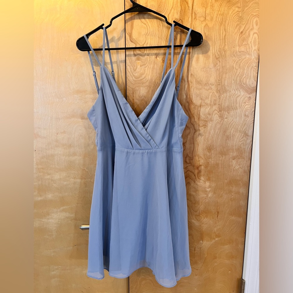 Windsor Blue Strappy Skater Dress